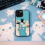 Everyone Is Watching Cat Illustration Case Cover Protective for iPhone, Samsung & Google Pixel HE0006