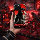 Giant Cat Monster Japanese Art Case Cover Protective for iPhone, Samsung & Google Pixel HE0010