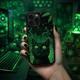 Psychedelic Cat Trippy Illustration Art Case Cover Protective for iPhone, Samsung & Google Pixel HE0011