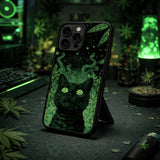 Psychedelic Cat Trippy Illustration Art Case Cover Protective for iPhone, Samsung & Google Pixel HE0011