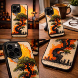 Yin Yang Tree Asian Illustration Art Case Cover Protective for iPhone, Samsung & Google Pixel HE0013