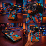 Abstract African Portrait Modern Art Case Cover Protective for iPhone, Samsung & Google Pixel HE0014