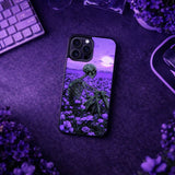 Skeleton Flower Field Surreal Art Case Cover Protective for iPhone, Samsung & Google Pixel HE0015