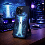 UFO Abduction Night Sci Fi Illustration Art Case Cover Protective for iPhone, Samsung & Google Pixel HE0025
