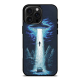 UFO Abduction Night Sci Fi Illustration Art Case Cover Protective for iPhone, Samsung & Google Pixel HE0025