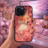 Sleeping Fox Floral Dream Illustration Art Case Cover Protective for iPhone, Samsung & Google Pixel HE0028