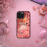 Sleeping Fox Floral Dream Illustration Art Case Cover Protective for iPhone, Samsung & Google Pixel HE0028