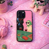 Stylish Dogs Wine Party Illustration Art Case Cover Protective for iPhone, Samsung & Google Pixel HE0035