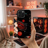 Red Galaxy Space Wall Art Print Case Cover Protective for iPhone, Samsung & Google Pixel HE0036