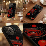 Red Galaxy Space Wall Art Print Case Cover Protective for iPhone, Samsung & Google Pixel HE0036
