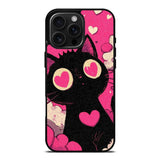 Cute Black Cat Love Aesthetic Art Case Cover Protective for iPhone, Samsung & Google Pixel HE0043