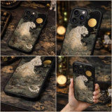White Tiger Moon Japanese Art Case Cover Protective for iPhone, Samsung & Google Pixel HE0054