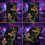 Koi Fish Neon Asian Wall Art Case Cover Protective for iPhone, Samsung & Google Pixel HE0057