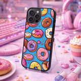 Cute Donut Pattern Pop Art Print Case Cover Protective for iPhone, Samsung & Google Pixel HE0060