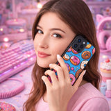 Cute Donut Pattern Pop Art Print Case Cover Protective for iPhone, Samsung & Google Pixel HE0060