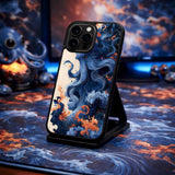 Blue Octopus Abstract Wall Art Case Cover Protective for iPhone, Samsung & Google Pixel HE0063