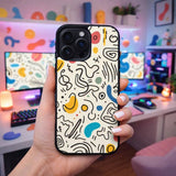 Abstract Doodle Retro Pattern Art Case Cover Protective for iPhone, Samsung & Google Pixel HE0064