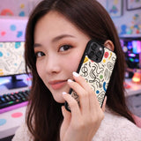 Abstract Doodle Retro Pattern Art Case Cover Protective for iPhone, Samsung & Google Pixel HE0064