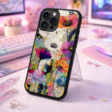Colorful Poppy Floral Wall Art Case Cover Protective for iPhone, Samsung & Google Pixel HE0065
