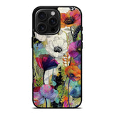 Colorful Poppy Floral Wall Art Case Cover Protective for iPhone, Samsung & Google Pixel HE0065