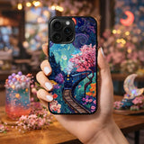 Dreamy Train Cherry Blossom Art Case Cover Protective for iPhone, Samsung & Google Pixel HE0067