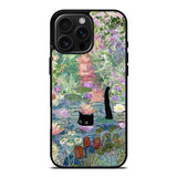 Black Cat in Secret Garden Pond Case Cover Protective for iPhone, Samsung & Google Pixel HE0100
