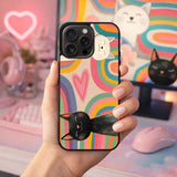 Rainbow Dream Sleeping Cats Case Cover Protective for iPhone, Samsung & Google Pixel HE0102