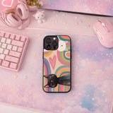 Rainbow Dream Sleeping Cats Case Cover Protective for iPhone, Samsung & Google Pixel HE0102