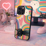 Rainbow Dream Sleeping Cats Case Cover Protective for iPhone, Samsung & Google Pixel HE0102