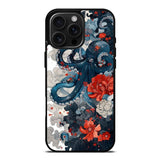 Floral Octopus Japanese Wave Style Case Cover Protective for iPhone, Samsung & Google Pixel HE0103