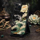 Koi Lotus Oriental Wave Painting Case Cover Protective for iPhone, Samsung & Google Pixel HE0104