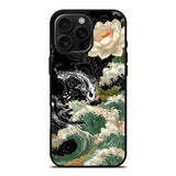 Koi Lotus Oriental Wave Painting Case Cover Protective for iPhone, Samsung & Google Pixel HE0104