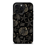 Golden Seashell Starfish Pattern Case Cover Protective for iPhone, Samsung & Google Pixel HE0133