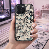 Monochrome Butterfly Vintage Pattern Case Cover Protective for iPhone, Samsung & Google Pixel HE0159