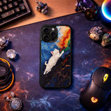 White Cat Colorful Oil Paint Style Case Cover Protective for iPhone, Samsung & Google Pixel HE0173