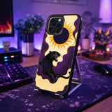 Black Panther Psychedelic Sun Art Case Cover Protective for iPhone, Samsung & Google Pixel HE0175