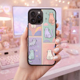 Pastel Cute Cat Collection Case Cover Protective for iPhone, Samsung & Google Pixel HE0179