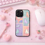 Pastel Cute Cat Collection Case Cover Protective for iPhone, Samsung & Google Pixel HE0179