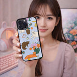 Playful Cats and Floral Still Life Case Cover Protective for iPhone, Samsung & Google Pixel HE0181