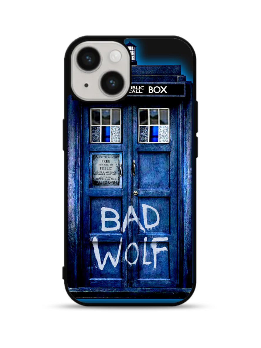 Doctor Who TARDIS Bad Wolf Blue iPhone 15 Plus Case