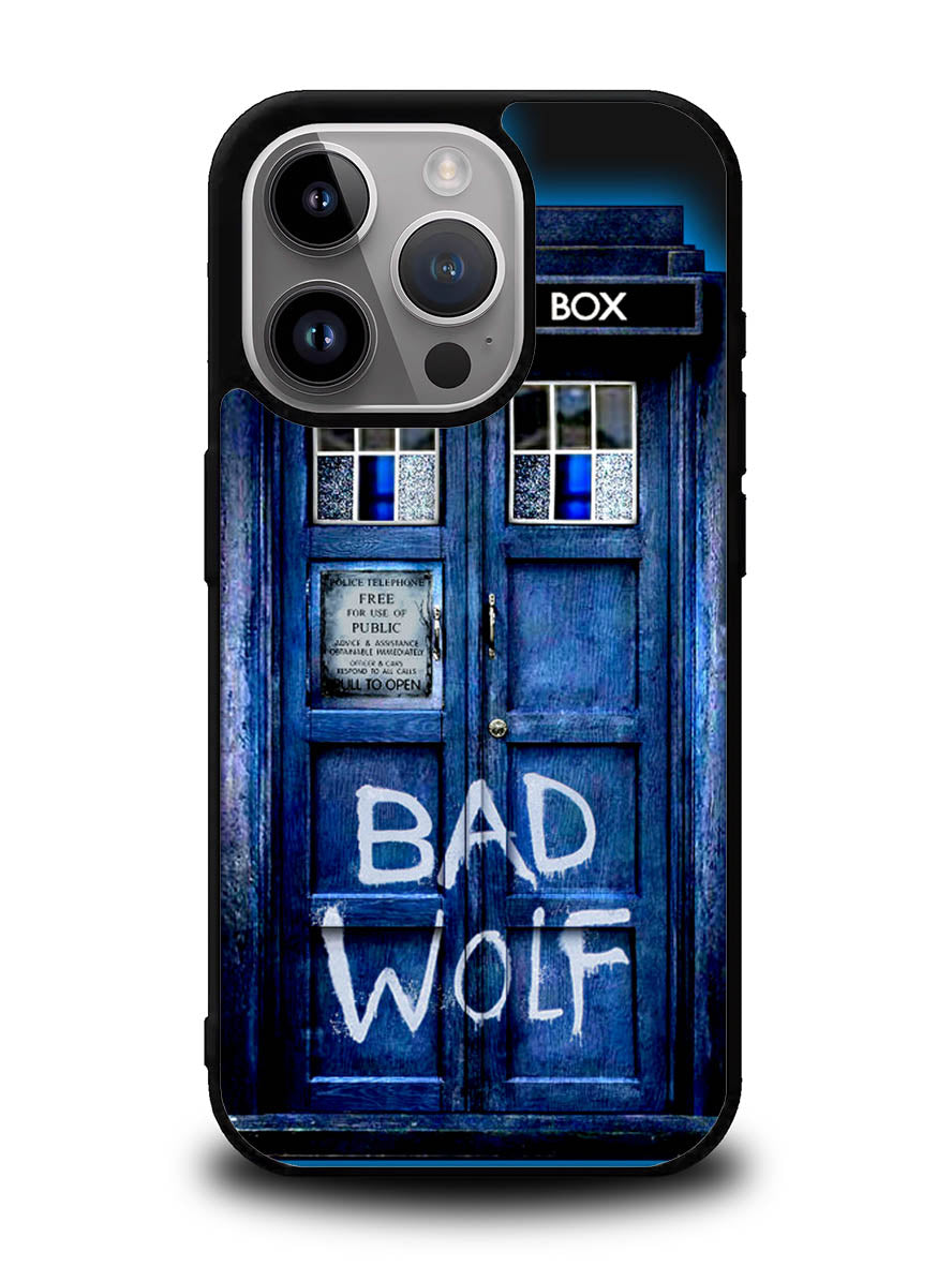 Doctor Who TARDIS Bad Wolf Blue iPhone 15 Pro Case