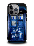 Doctor Who TARDIS Bad Wolf Blue iPhone 15 Pro Case