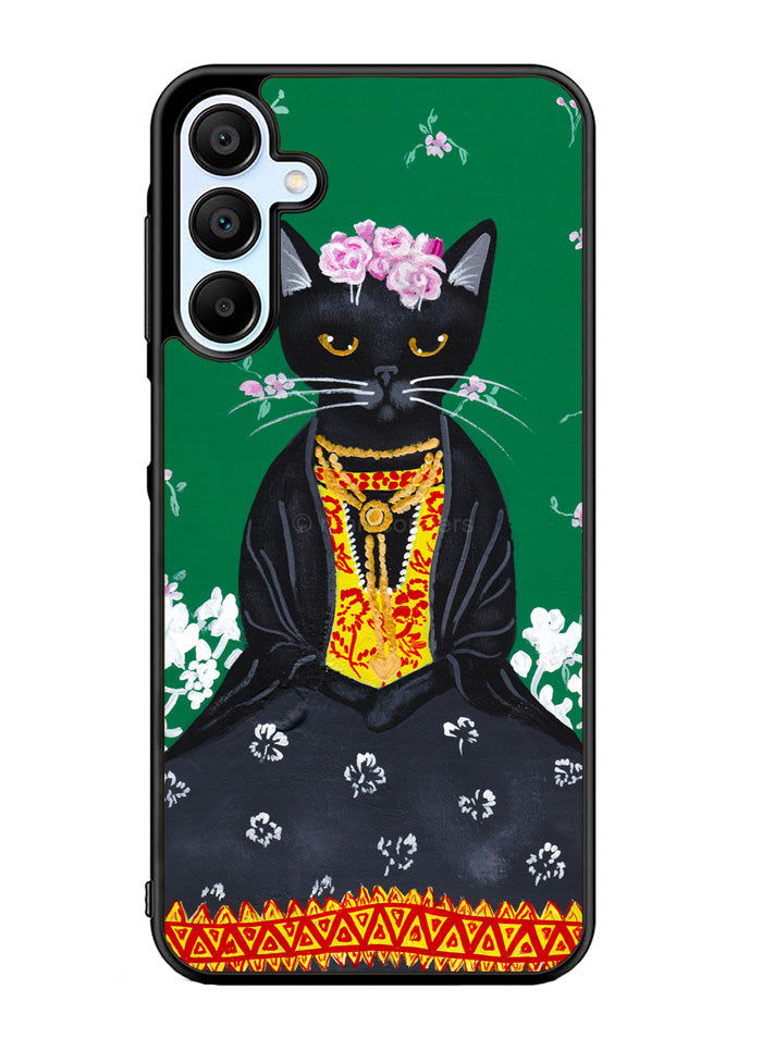 Frida Catlo Floral Black Cat Samsung Galaxy A15 5G Case OV1215