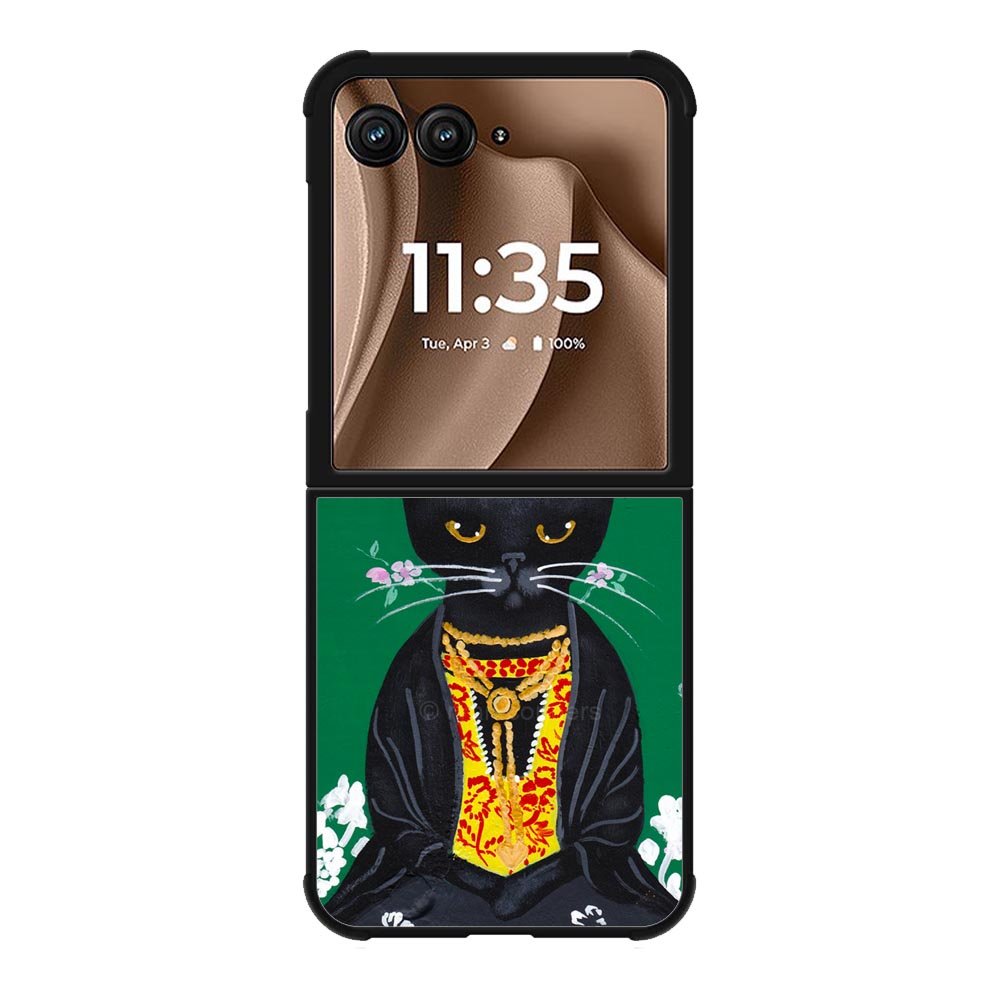 Frida Catlo Floral Black Cat Motorola Moto RAZR Plus 2025 Case OV1215