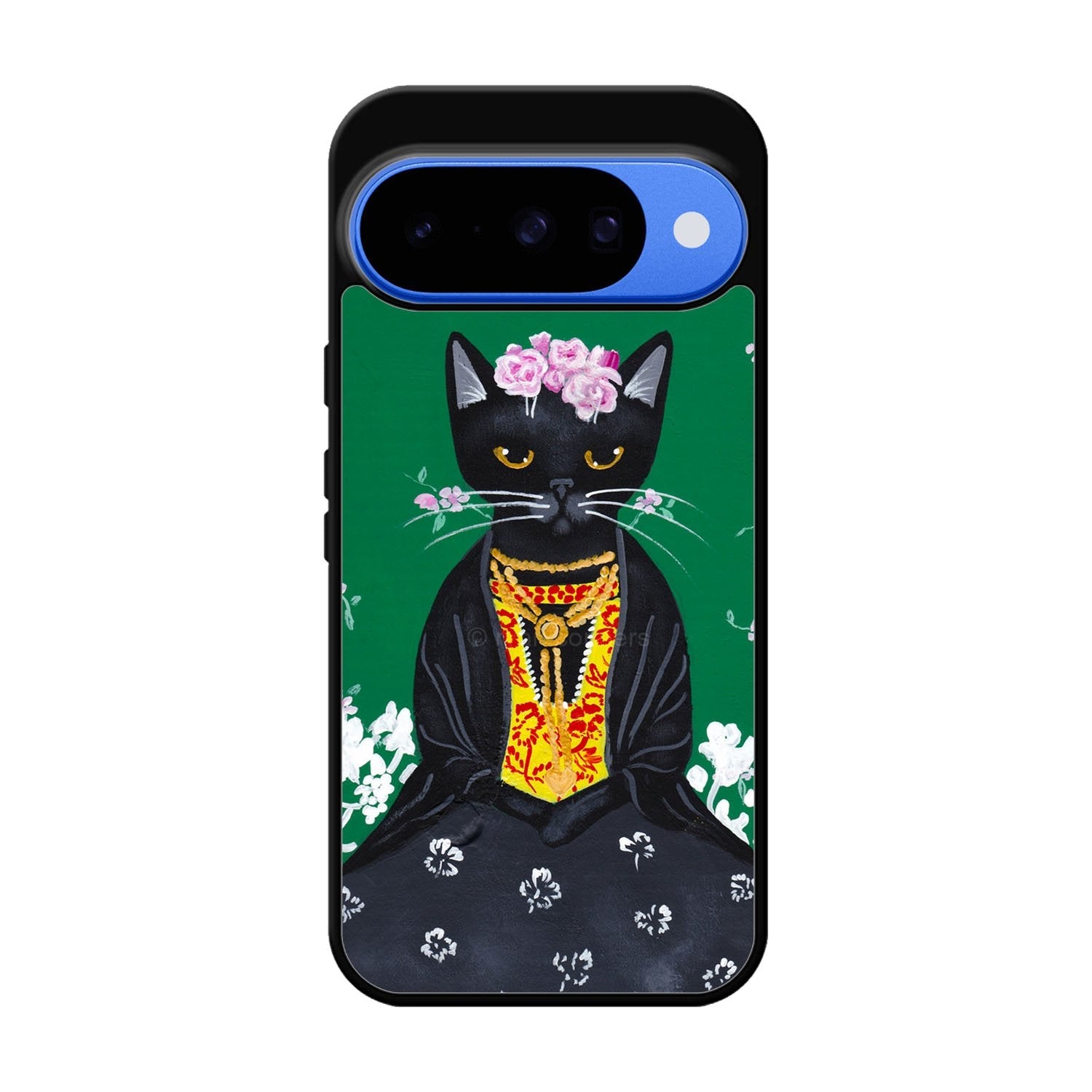 Frida Catlo Floral Black Cat Google Pixel 10 Case OV1215