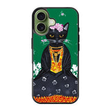 Frida Catlo Floral Black Cat iPhone 17 Case OV1215