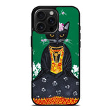 Frida Catlo Floral Black Cat iPhone 16 Pro Max Case OV1215