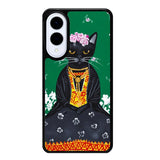 Frida Catlo Floral Black Cat Samsung Galaxy S25 Edge 5G Case OV1215