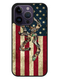 Browning Deer Real Tree Camo USA Flag iPhone 14 Pro Max Case