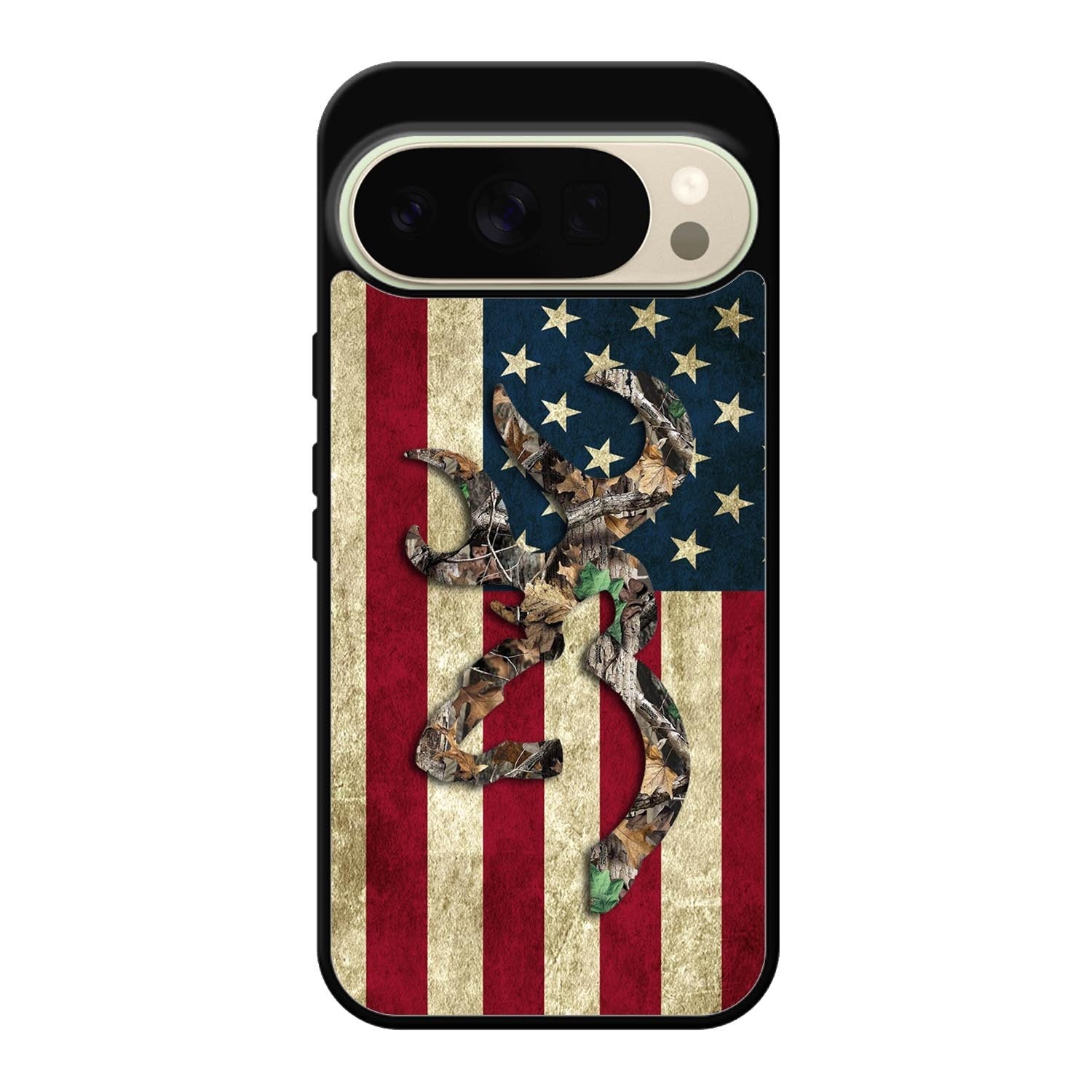 Browning Deer Real Tree Camo USA Flag Google Pixel 10 Pro XL Case